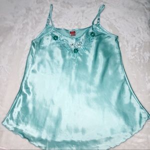 VC Green XXL V-neck Silky Women Sexy Tank Top